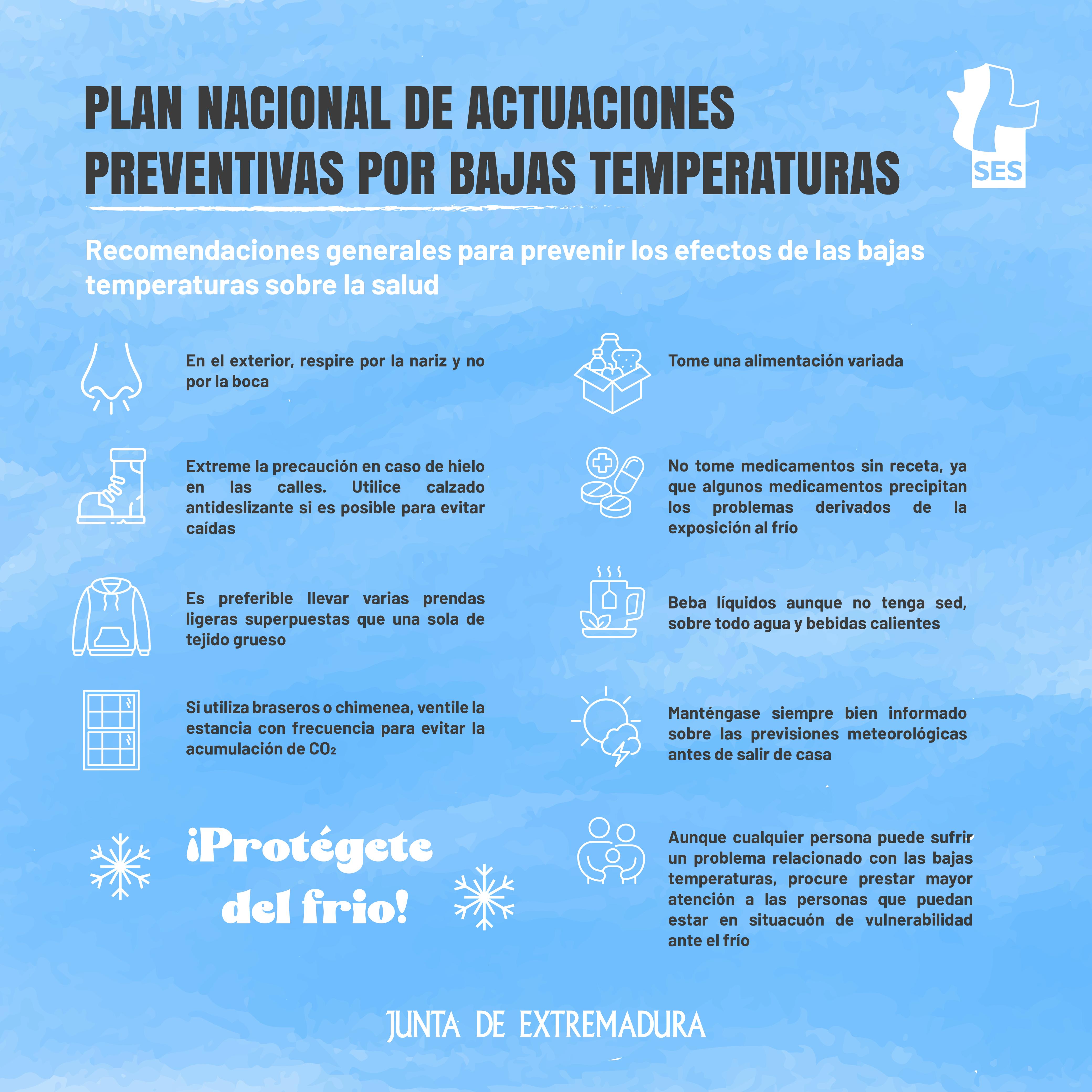Recomendaciones del SES para prevenir los efectos de las bajas temperaturas sobre la salud Recomendaciones del SES para prevenir los efectos de las bajas temperaturas sobre la salud