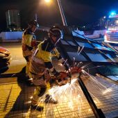 Personal del Cabildo de Tenerife frente a los daños provocados por la borrasca Dorothea