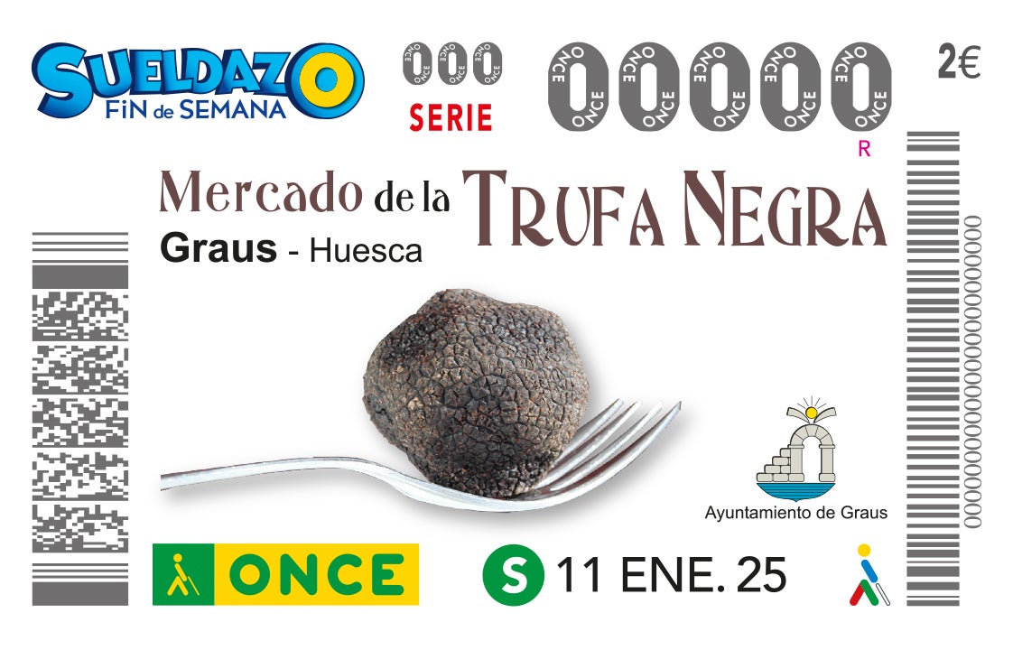 El Mercado de la Trufa de Graus, en el cupón de la ONCE El Mercado de la Trufa de Graus, en el cupón de la ONCE