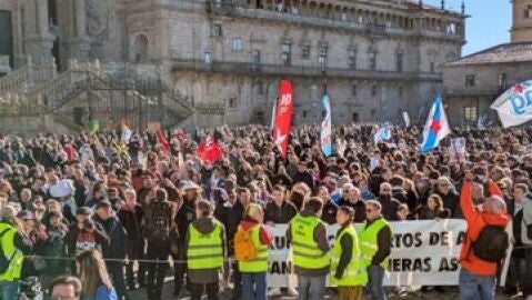 Manifestaci&oacute;n en contra del proyecto de Altri en Palas de Rei. Imagen: cuenta de X de Greenpeace