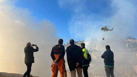 Incendio en la campa de la DANA en Alberic