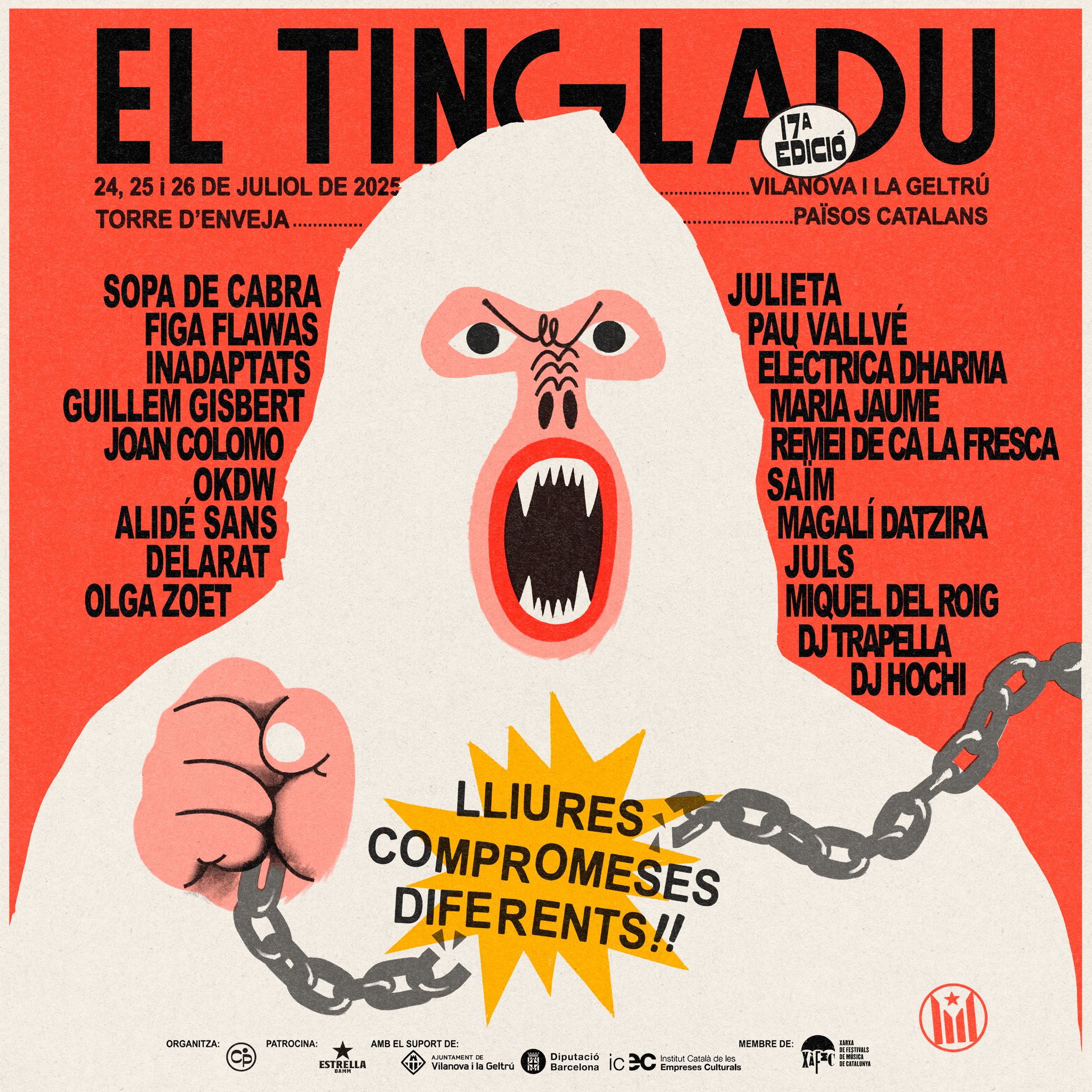 Sopa de Cabra, Figa Flawas, Julieta i el retorn d'Inadaptats amb nou disc, al cartell del Tingladu 2025 Sopa de Cabra, Figa Flawas, Julieta i el retorn d'Inadaptats amb nou disc, al cartell del Tingladu 2025