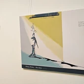 Uno de los microrrelatos y su ilustración Uno de los microrrelatos y su ilustración