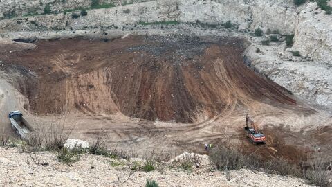 Cantera de Alberic tras el incendio