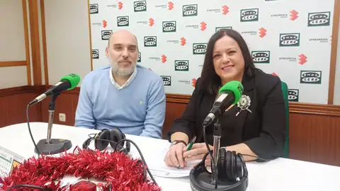 Fátima de la Flor y Agustín Sánchez Concejal de Festejos y Hermano Mayor de la Hermandad del Cristo de la Caridad