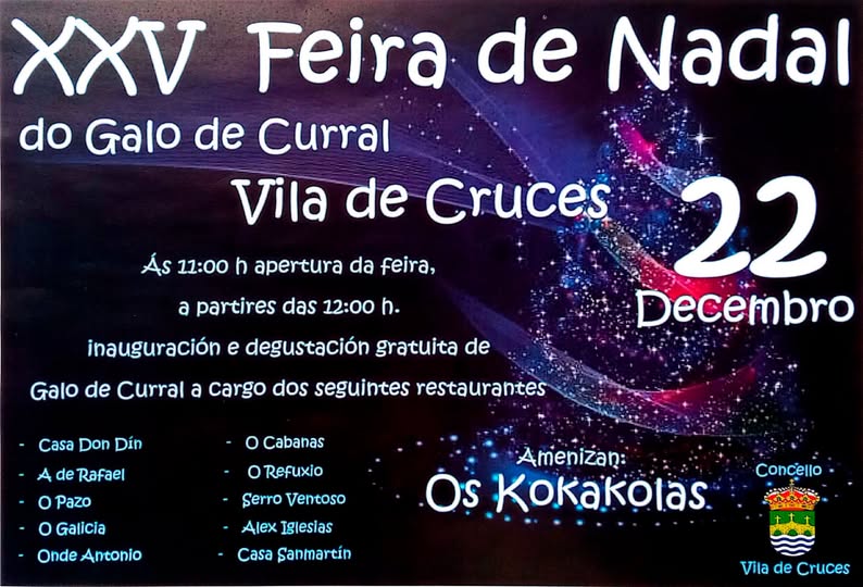 Vila de Cruces vive o Nadal coa súa Feira do Galo de Curral Vila de Cruces vive o Nadal coa súa Feira do Galo de Curral