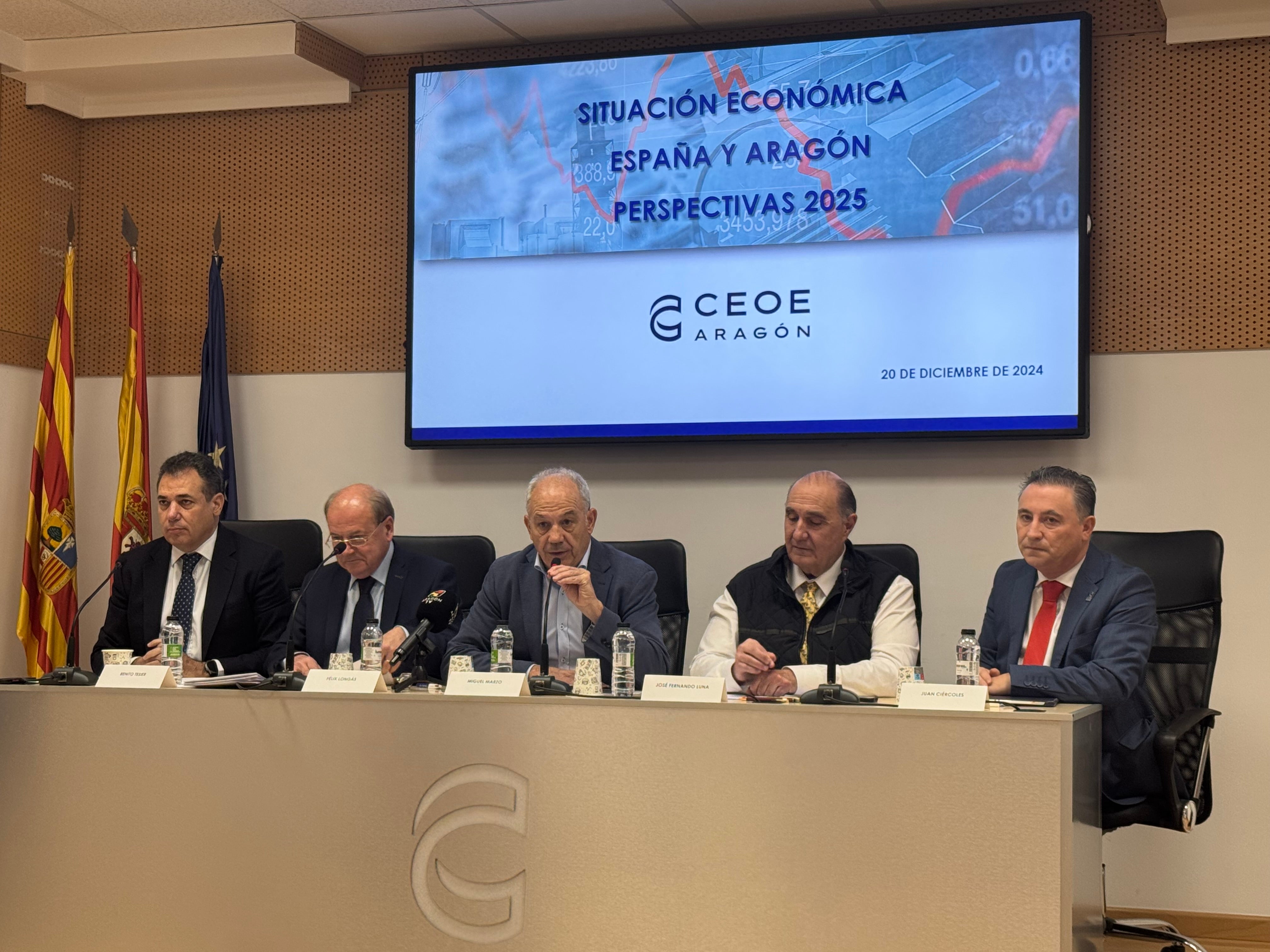CEOE prevé que el PIB aragonés crezca un 2,4% en 2025 CEOE prevé que el PIB aragonés crezca un 2,4% en 2025