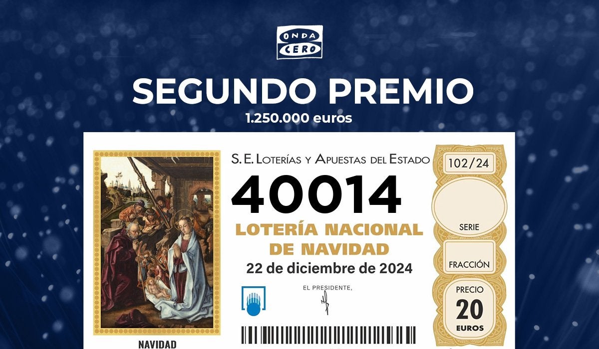 El segundo premio del Sorteo de Navidad, el 40.014, reparte 1.250.000 euros en La Roca de la Sierra El segundo premio del Sorteo de Navidad, el 40.014, reparte 1.250.000 euros en La Roca de la Sierra