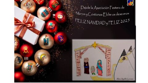 Postal de felicitaci&oacute;n de la Navidad de 2024 de la Asociaci&oacute;n Festera de Moros y Cristianos de Elche.