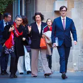 Salvador Illa i Alícia Romero, abans de la reunió del Consell Executiu Salvador Illa i Alícia Romero, abans de la reunió del Consell Executiu