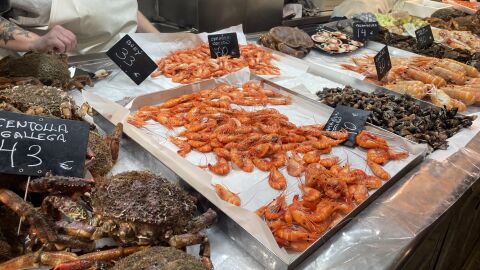 Marisco en la plaza de Lugo de A Coruña