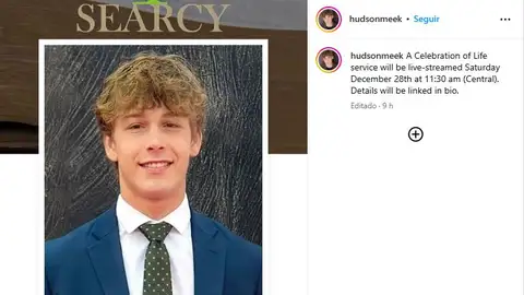 Fotografía de Hudson Meek, difundida por su familia en su cuenta de Instagram. Fotografía de Hudson Meek, difundida por su familia en su cuenta de Instagram.