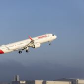 Un avión de Iberia en una foto de archivo