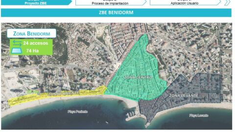 Zona restringida de Benidorm de Bajas Emisiones