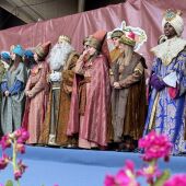 Los Reyes Magos a su llegado a la Plaza Mayor
