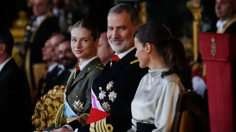 Los reyes y la princesa Leonor durante la Pascua Militar de 2024. Los reyes y la princesa Leonor durante la Pascua Militar de 2024.