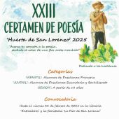XXIII Certamen de poesía “Huerta de San Lorenzo” 2025
