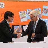 El president de la Generalitat, Salvador Illa, i el director d'Educació de l'OCDE, Andreas Schleicher