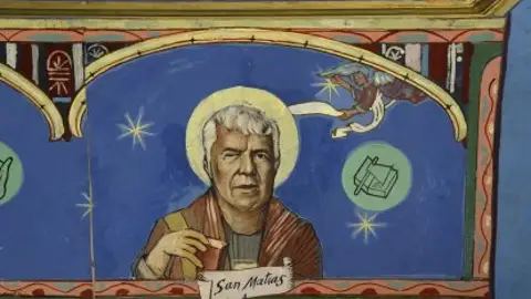 El empresario Eduardo Lacasta se inmortaliza como San Matías en la iglesia de Latre El empresario Eduardo Lacasta se inmortaliza como San Matías en la iglesia de Latre