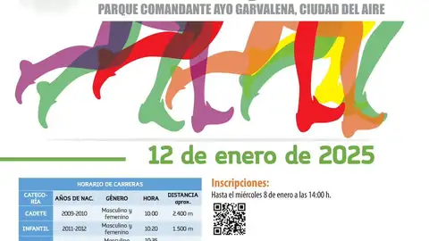 El barrio alcalaíno de Ciudad del Aire acoge este domingo la tercera edición del cross solidario "La Estela de Ayo" Cartel del cross solidario "La Estela de Ayo"