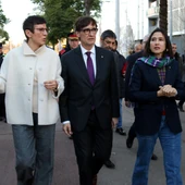 L'alcaldessa de Sant Adrià de Besòs, Filo Cañete; el president de la Generalitat, Salvador Illa, i la consellera d'Interior, Núria Parlon, a la Mina L'alcaldessa de Sant Adrià de Besòs, Filo Cañete; el president de la Generalitat, Salvador Illa, i la consellera d'Interior, Núria Parlon, a la Mina