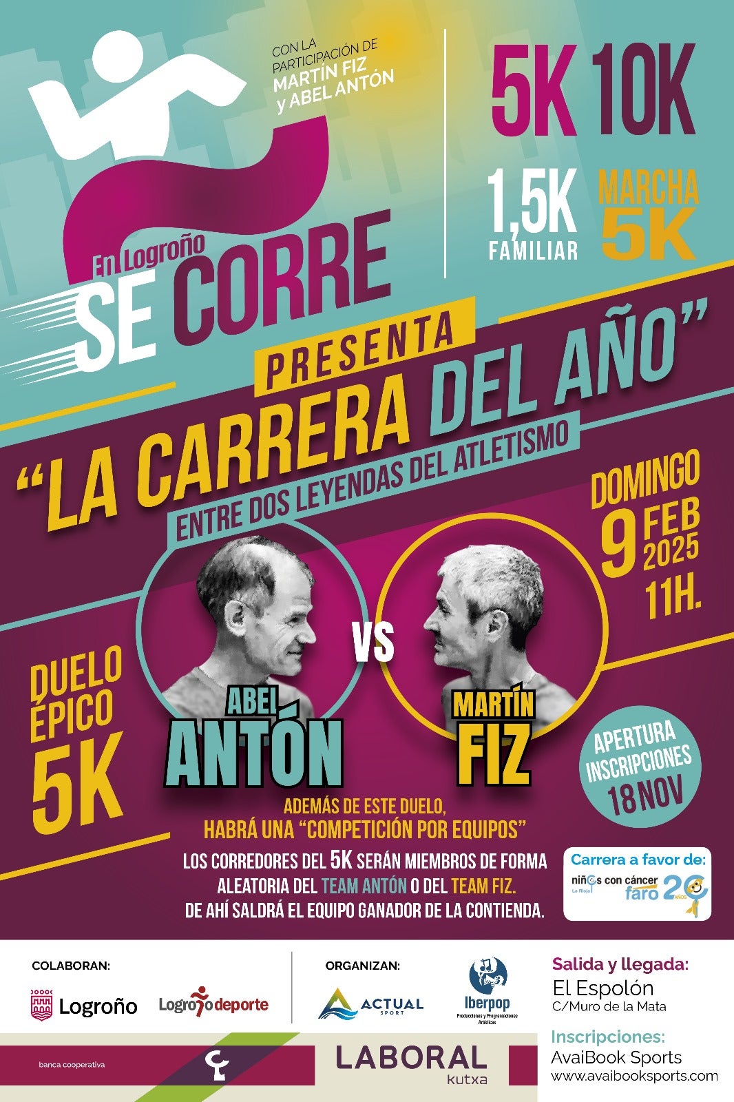 El 9 de Febrero Martín Fiz y Abel Antón corren en Logroño El 9 de Febrero Martín Fiz y Abel Antón corren en Logroño