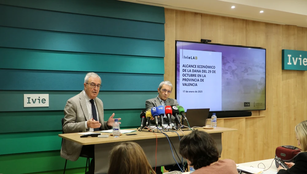 Los responsables del Ivie han presentado las conclusiones sobre el alcance económico de la DANA. Los responsables del Ivie han presentado las conclusiones sobre el alcance económico de la DANA.