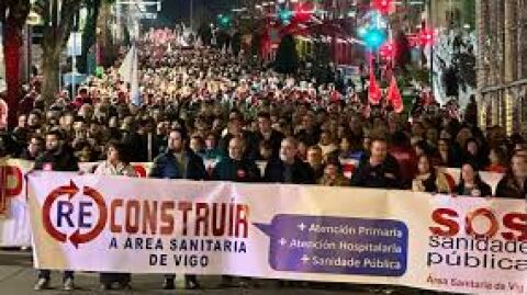 Imagen de la manifestación de ayer en Vigo. Europa Press.