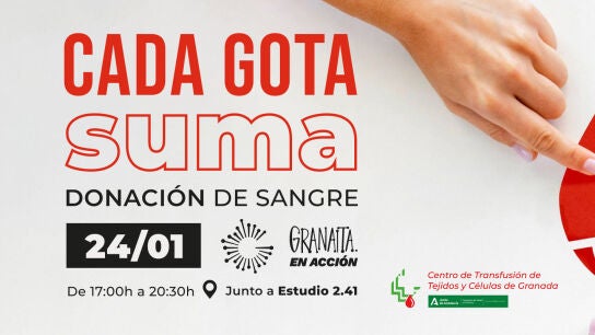 Granaita acoge la campa&ntilde;a de donaci&oacute;n de sangre "Cada Gota Suma" este viernes