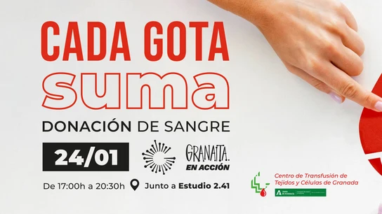 Granaita acoge la campaña de donación de sangre "Cada Gota Suma" este viernes Granaita acoge la campaña de donación de sangre "Cada Gota Suma" este viernes