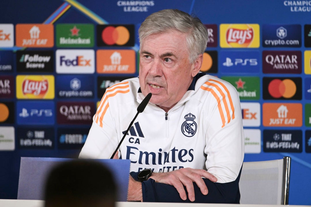 Ancelotti: "Tenemos que ganar los dos partidos que quedan" Ancelotti: "Tenemos que ganar los dos partidos que quedan"