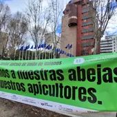 Protesta del sector apícola ante la CE en Madrid Protesta del sector apícola ante la CE en Madrid