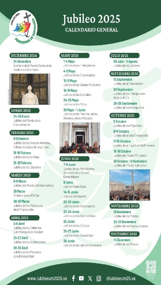 Jubileo 2025 - Calendario General Jubileo 2025 - Calendario General