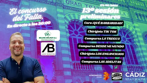 COAC 2025: quién actúa hoy 4 de febrero en la sesión de preliminares del Carnaval de Cádiz COAC 2025: quién actúa hoy 4 de febrero en la sesión de preliminares del Carnaval de Cádiz