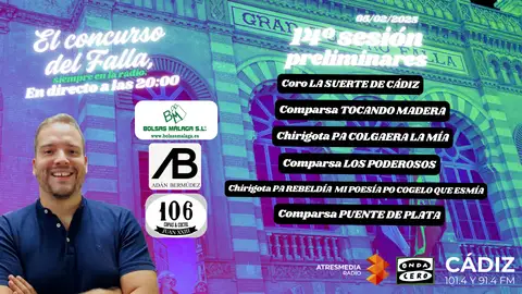 COAC 2025: quién actúa hoy 5 de febrero en la sesión de preliminares del Carnaval de Cádiz COAC 2025: quién actúa hoy 5 de febrero en la sesión de preliminares del Carnaval de Cádiz