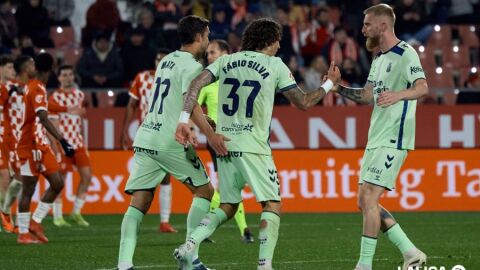 Celebraci&oacute;n de un gol de Las Palmas