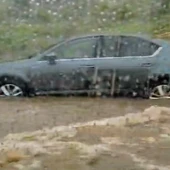Coche A-7 inundada faro Calaburras Coche A-7 inundada faro Calaburras