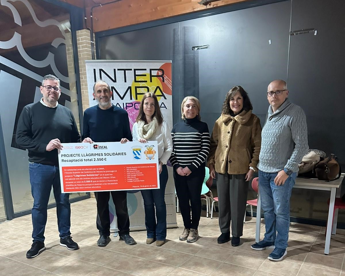 L’Alcora recauda 2.600 euros con “Lágrimas Solidarias” para apoyar a la comunidad educativa de Paiporta L’Alcora recauda 2.600 euros con “Lágrimas Solidarias” para apoyar a la comunidad educativa de Paiporta