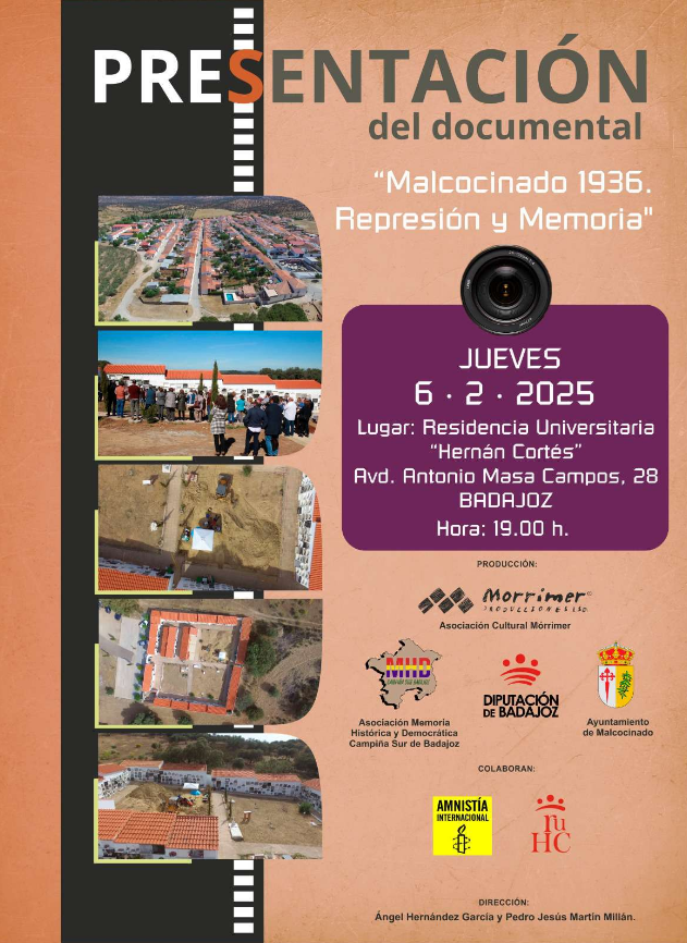 El documental sobre la exhumación de víctimas de la represión franquista 'Malcocinado 1936' llega el jueves a Badajoz El documental sobre la exhumación de víctimas de la represión franquista 'Malcocinado 1936' llega el jueves a Badajoz