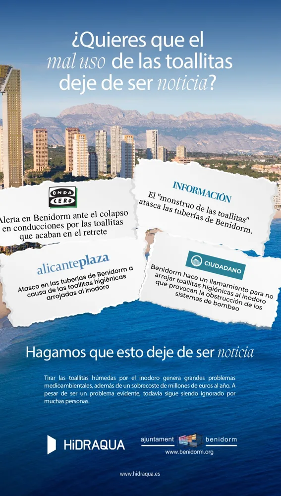 Cartel Hidraqua toallitas Cartel Hidraqua toallitas