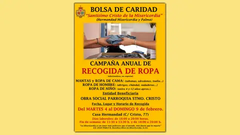 Bolsa de Caridad de la Hermandad del Santísimo Cristo - Recogida de Ropa Bolsa de Caridad de la Hermandad del Santísimo Cristo - Recogida de Ropa