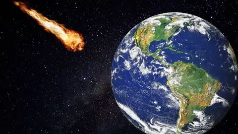 Recreación de un asteroide impactando contra la Tierra Recreación de un asteroide impactando contra la Tierra