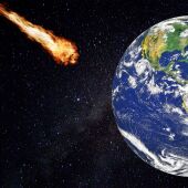 Recreación de un asteroide impactando contra la Tierra