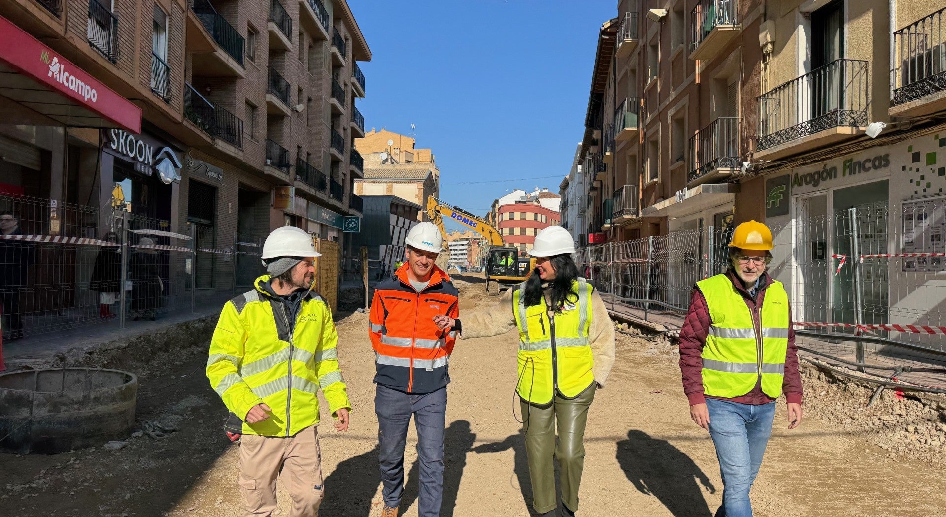 Las obras de reurbanización del Coso Alto en Huesca avanzan en plazo Las obras de reurbanización del Coso Alto en Huesca avanzan en plazo