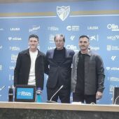 Carlos López, Loren Juarros y Alfonso Herrero, del Málaga CF