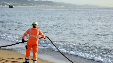 Imagen de archivo de un cable submarino Imagen de archivo de un cable submarino