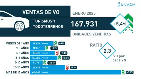Las ventas de coches de segunda mano bajan un 9,5% interanual en enero en Extremadura Las ventas de coches de segunda mano bajan un 9,5% interanual en enero en Extremadura