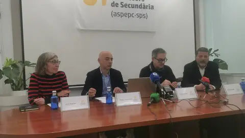 La roda de premsa del sindicat Professors de Secundària, aquest matí La roda de premsa del sindicat Professors de Secundària, aquest matí