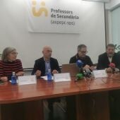 La roda de premsa del sindicat Professors de Secundària, aquest matí