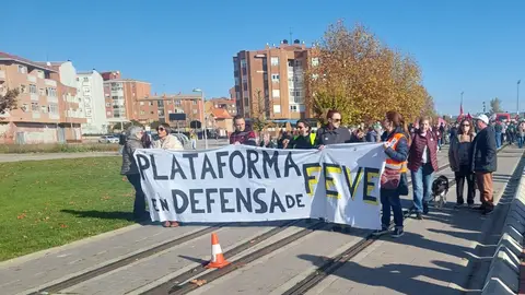 Cabecera de la última manifestación en defensa de Feve en León Cabecera de la última manifestación en defensa de Feve en León